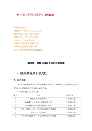 筑境风情商业街招商策划方案研讨