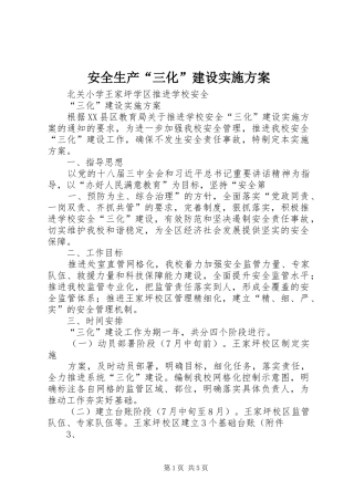 安全生产“三化”建设方案 