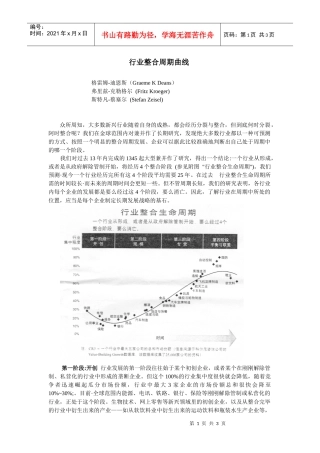 科尔尼咨询-行业整合周期曲线