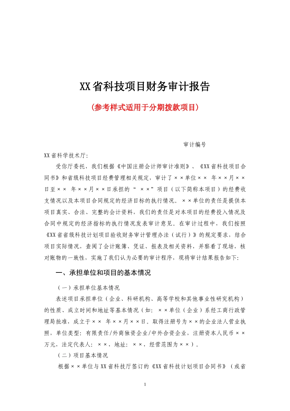 科技项目审计报告_第1页