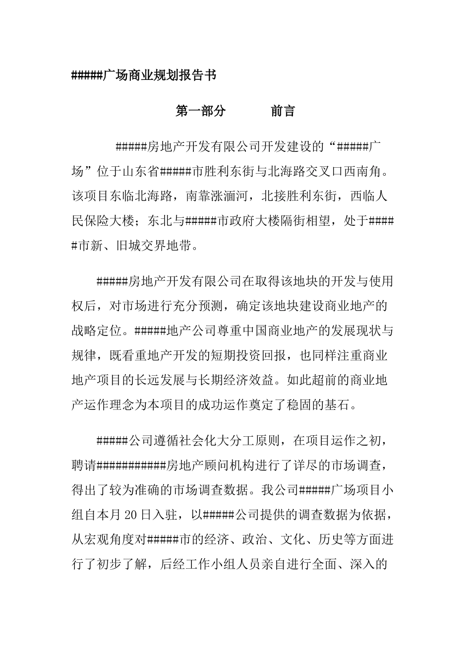 某广场商业规划报告书_第1页
