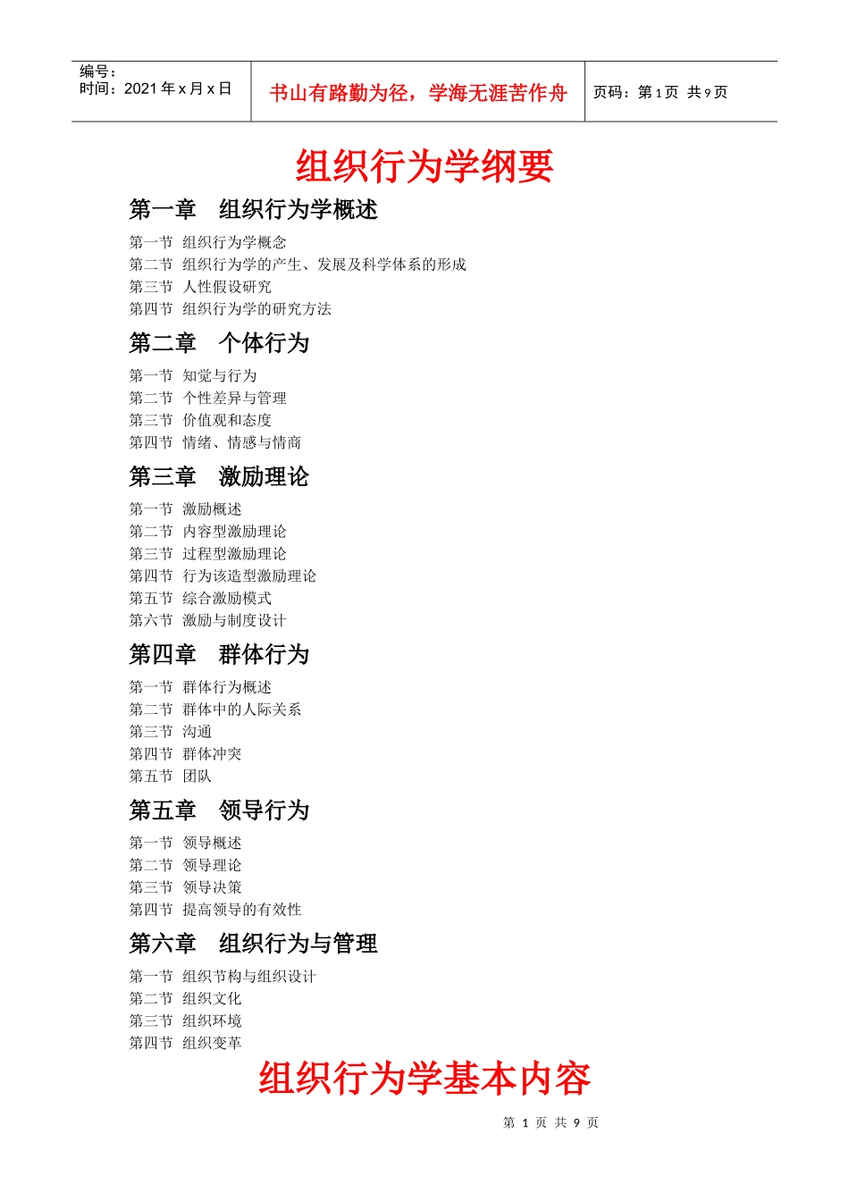 组织行为学纲要_第1页