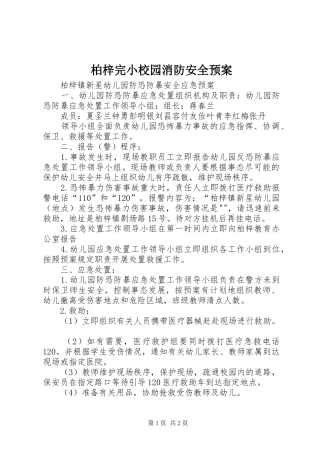 柏梓完小校园消防安全应急预案 