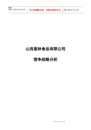 紫林食品公司竞争战略模式