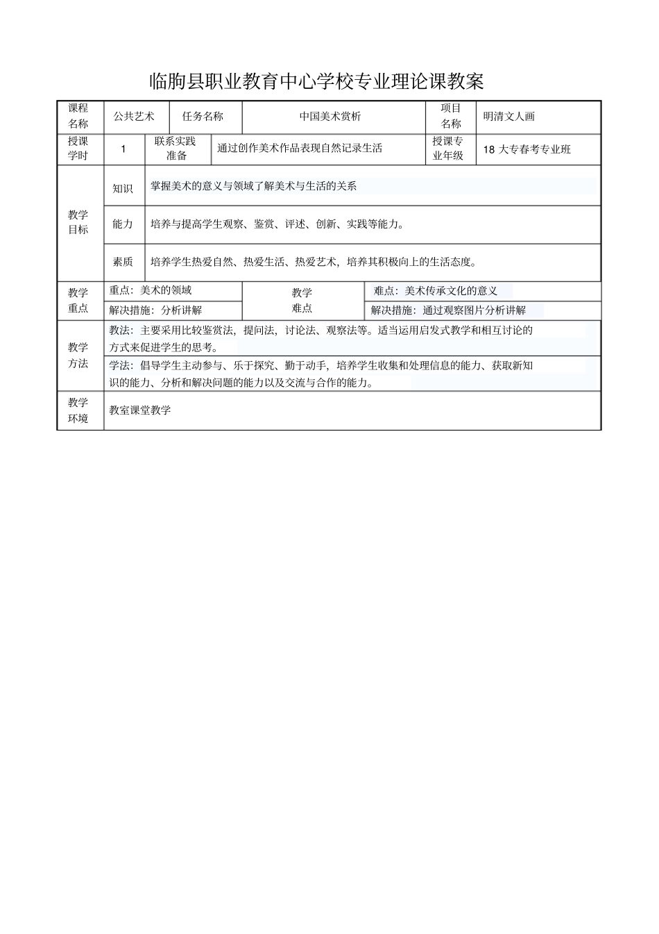 10中国美术赏析-明清文人画_第1页