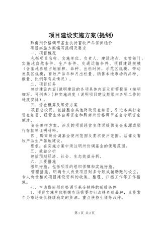 项目建设方案(提纲) 