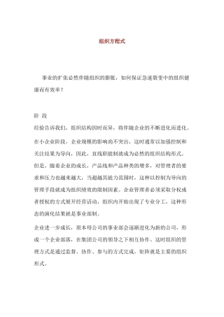 组织结构方程式分析