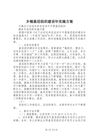 乡镇基层组织建设年方案 