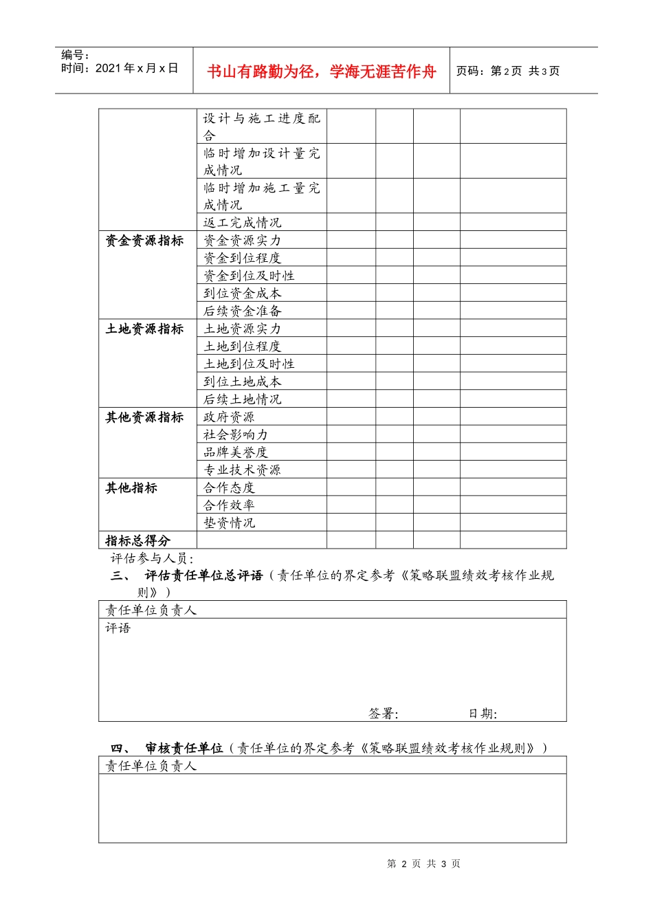 策略联盟运行绩效评估报告编写指引_第2页