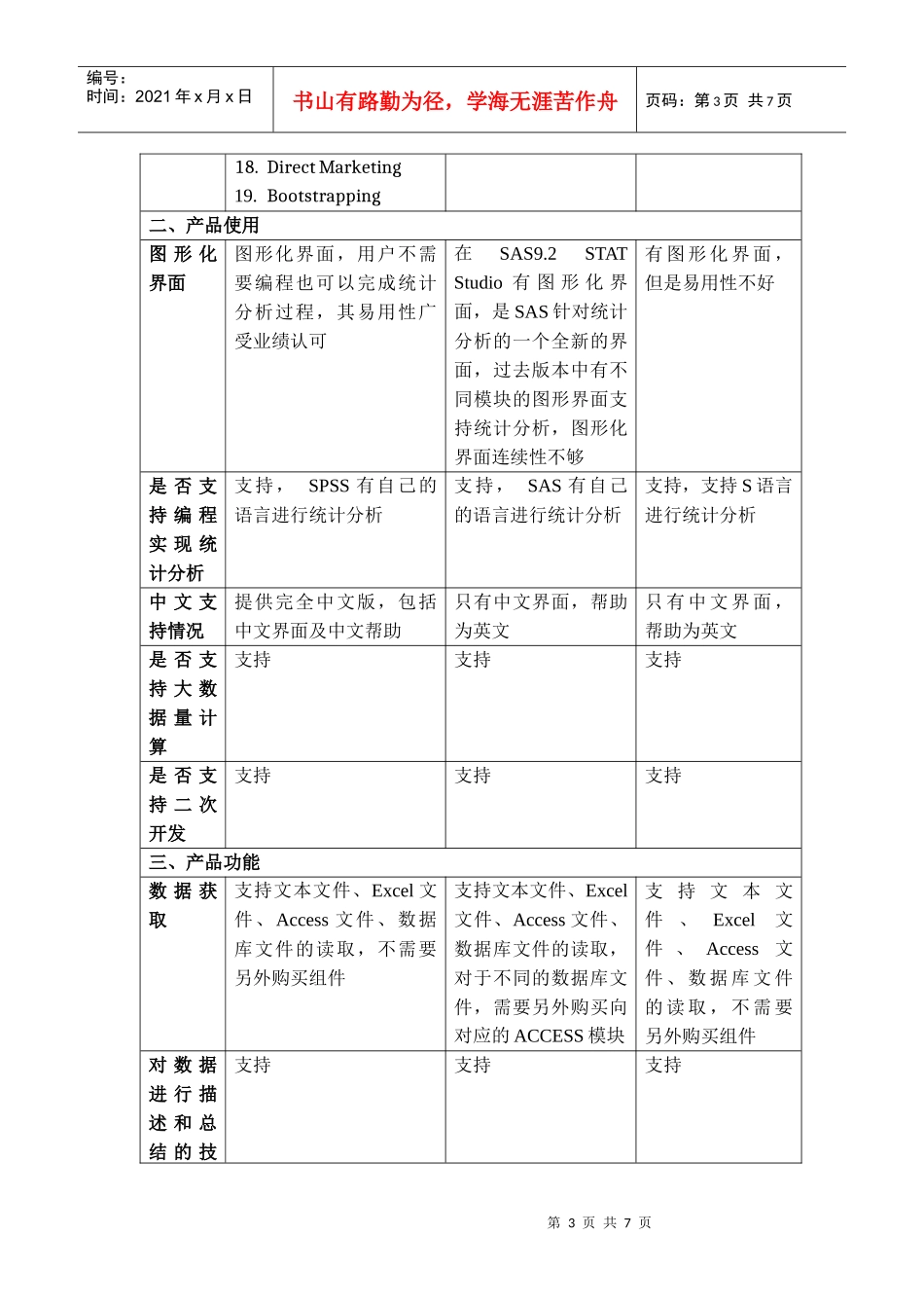 统计分析软件SPSS、SAS与S-PLUS的比较_第3页