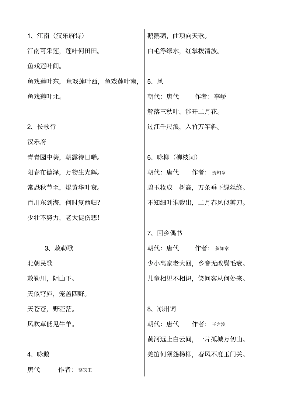 小学语文专业课考试诗词75首必背_第3页