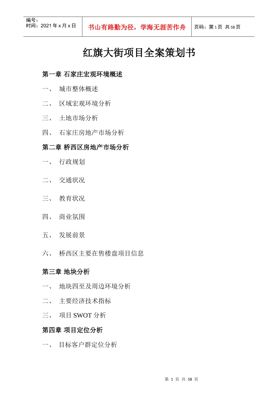 红旗大街项目全案策划书_第1页