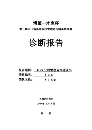 管理咨询诊断报告