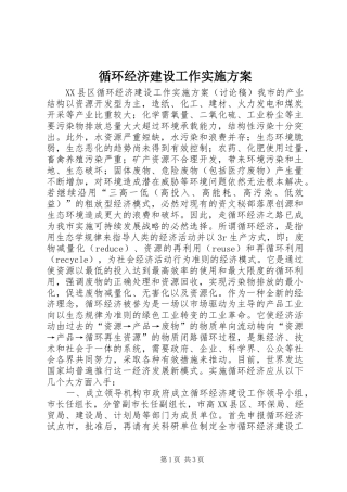 循环经济建设工作方案 