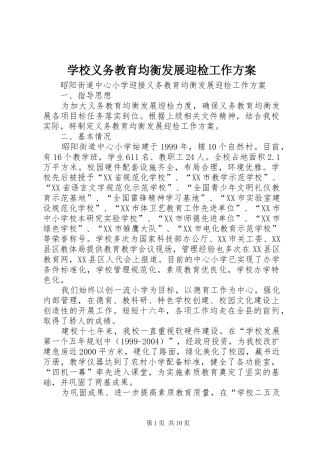 学校义务教育均衡发展迎检工作实施方案 