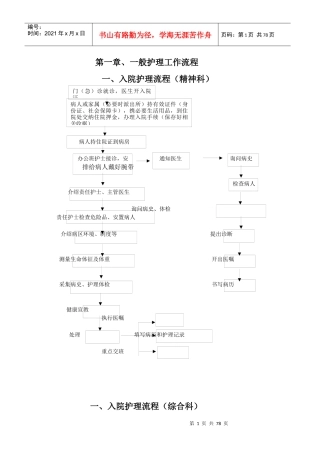 精神科护理工作流程概述