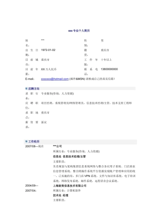 管理咨询公司信息技术经理