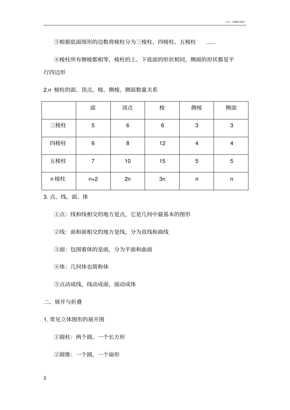 北师大版七年级上数学知识点汇总(精心整理)_第2页