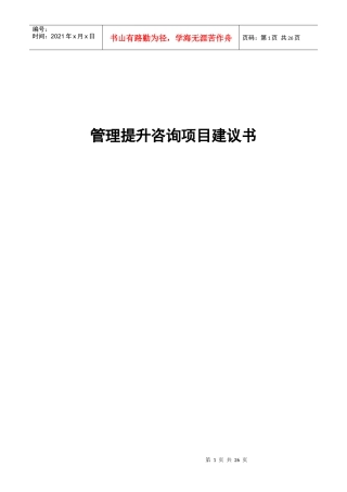 管理提升咨询项目