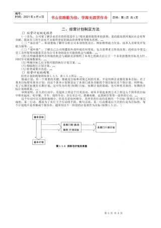 经营计划制定方法