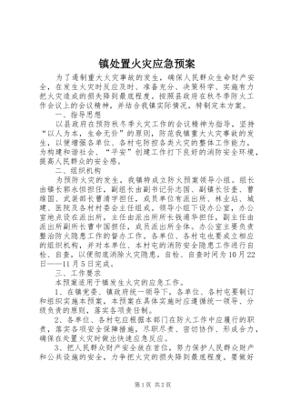 镇火灾应急预案 