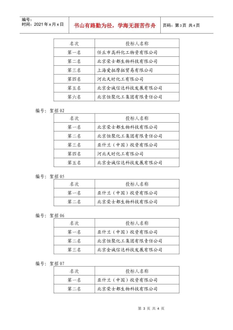 絮凝剂采购招标中标人公告-北京排水集团_第3页
