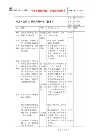 米其林产品脚本