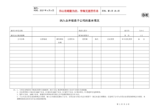 纳入合并报表子公司的基本情况