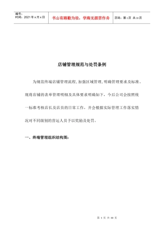 终端店铺管理规范与处罚条例