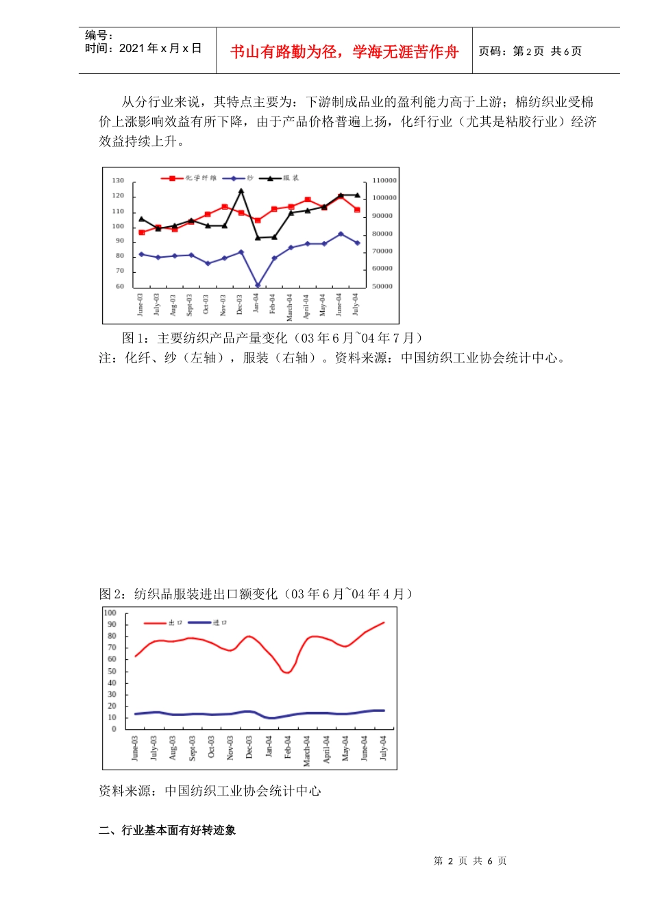 纺织行业投资机会显现研究报告(DOC 6)_第2页
