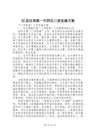 XX县区郑郭一中四化三查方案 
