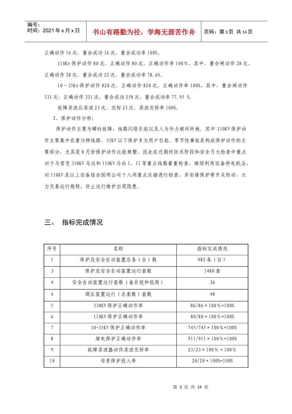 继电保护专业年度工作总结_第3页