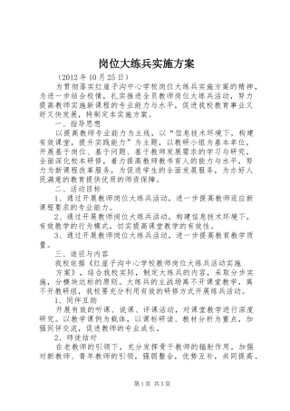 岗位大练兵方案 