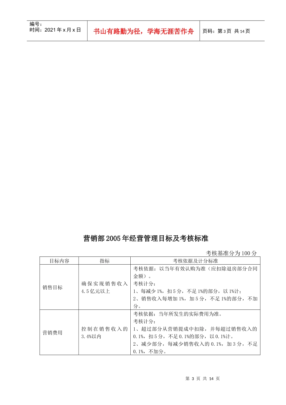 经营管理目标及考核标准_第3页