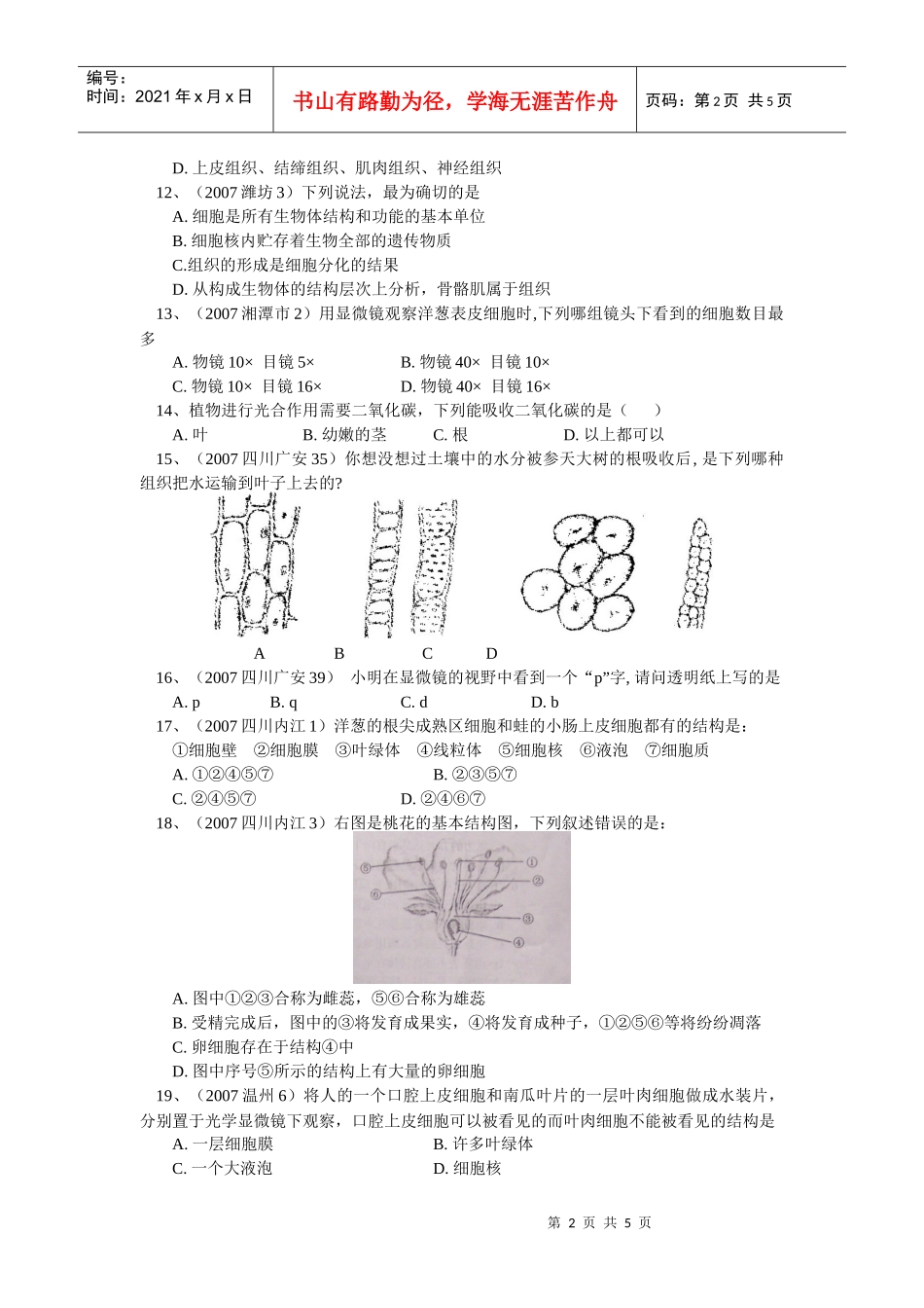 细胞、组织、器官-中国教程中心--基础教育成果展示中心_第2页