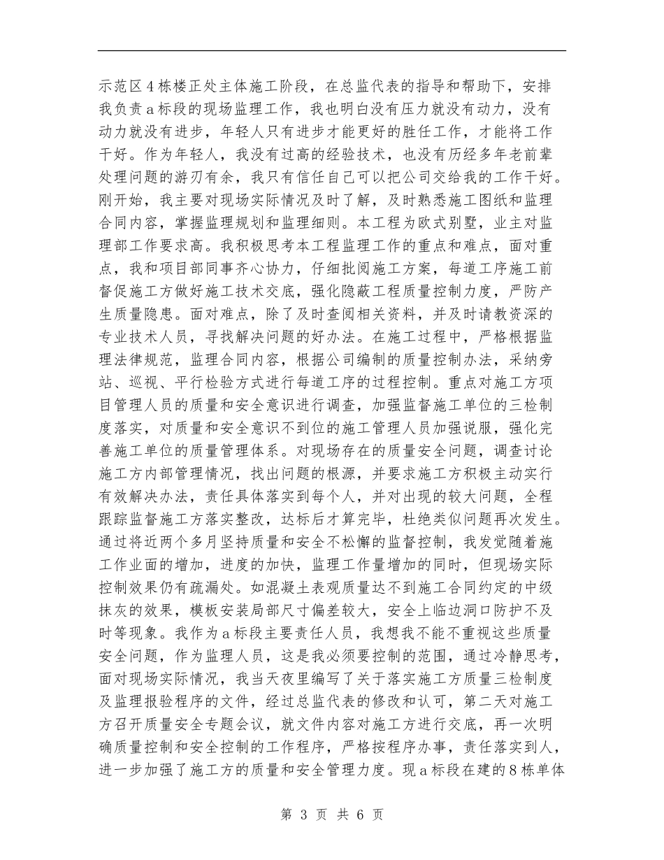 监理员年终工作总结报告范文_第3页