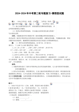 2024-2024年中考第二轮专题复习-猜想型试题