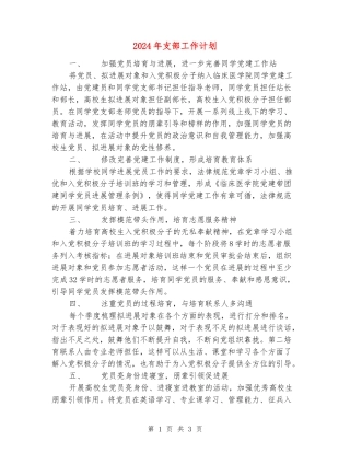 2024年支部工作计划