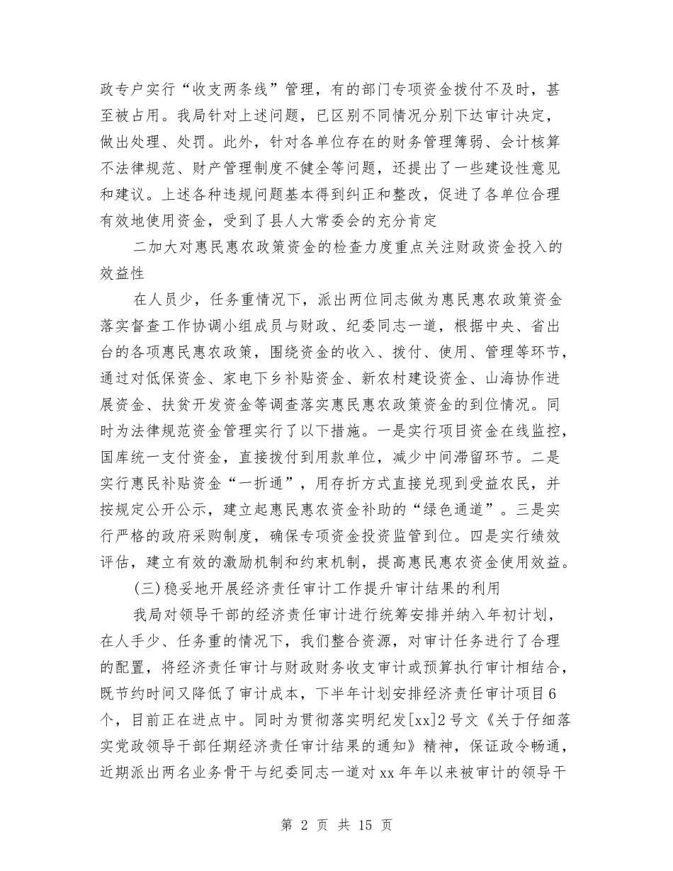 2024审计局上半年工作总结与2024审计局个人年度工作总结汇编_第2页