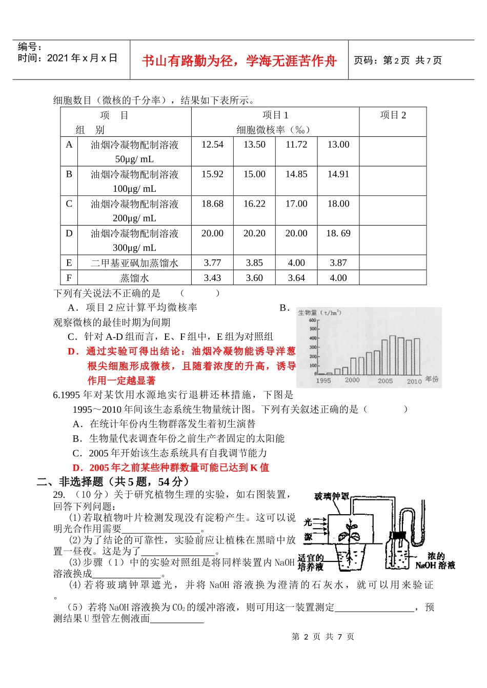 考前重组(理科综合-生物部分+(道选做题))-冲刺高考_第2页
