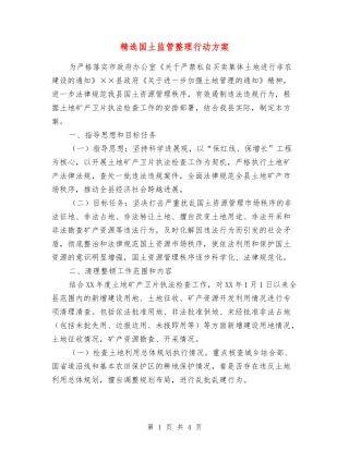 国土监管整理行动方案
