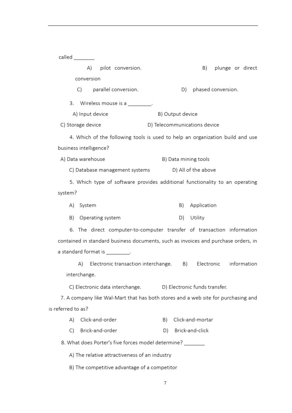 上海财经大学管理信息系统课程-试卷样张_第3页