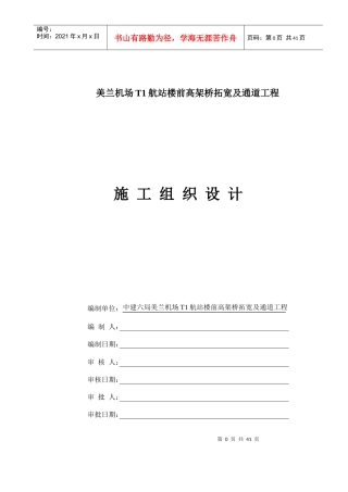 美兰机场TI高架桥拓宽及通道施工组织设计