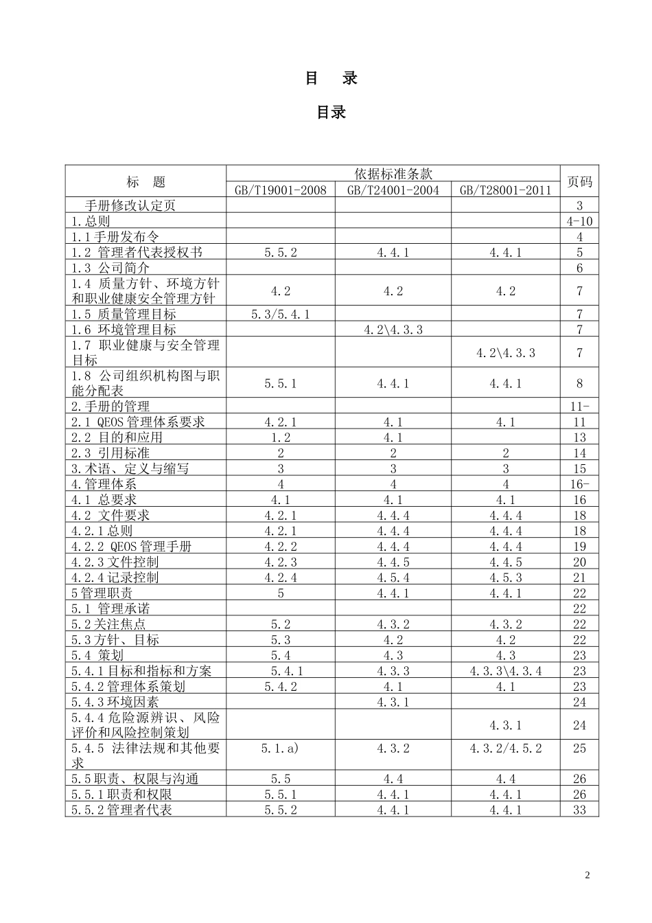 职业健康安全管理体系一体化管理手册_第3页