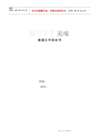 美唯速递公司商业计划书