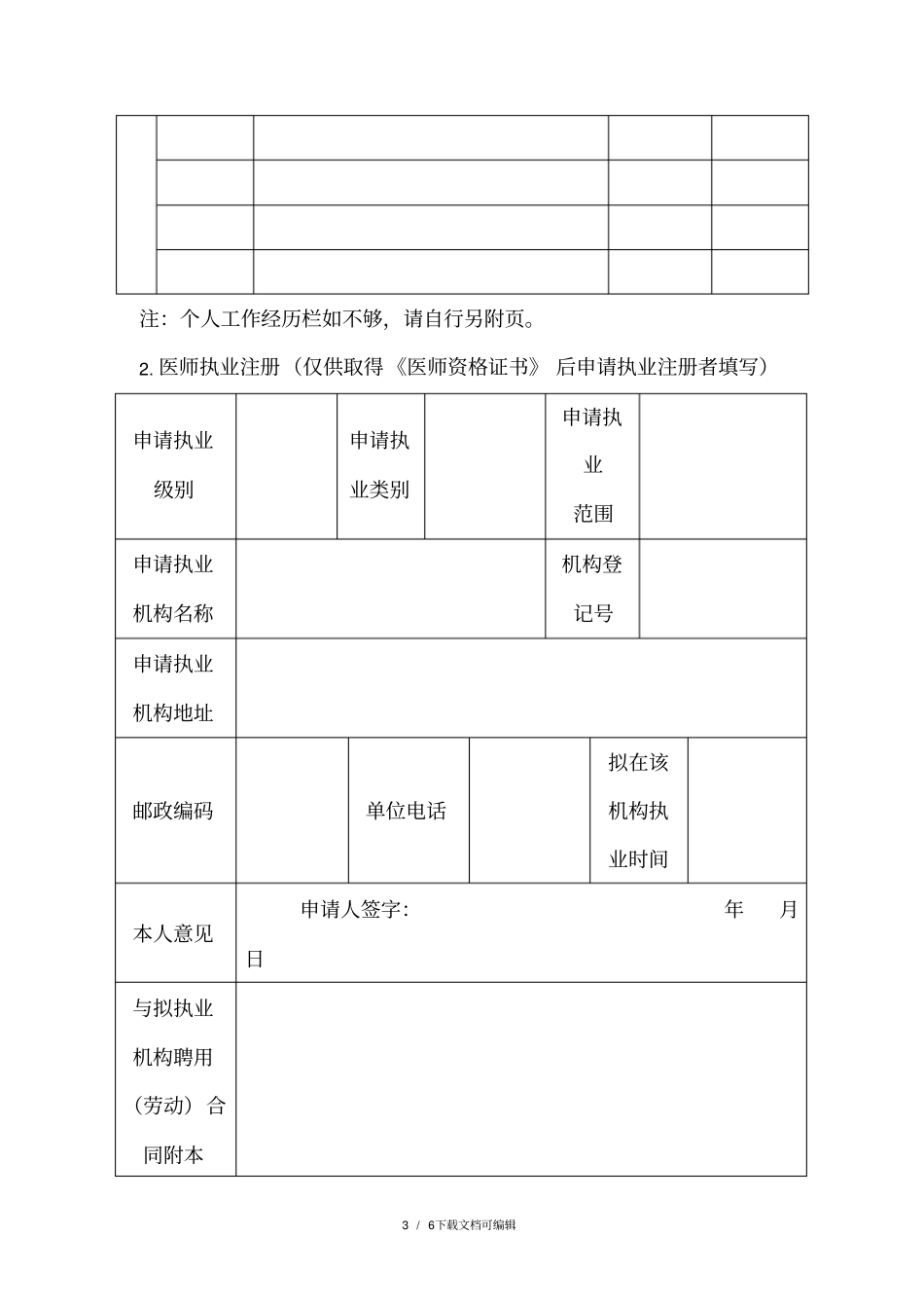 医师执业、变更执业、多机构备案申请表_第3页