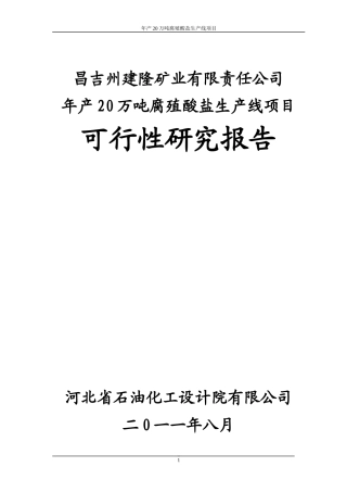 腐植酸盐建设项目可行性研究报告