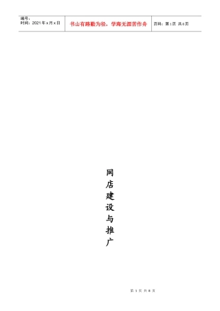 网店建设及其推广