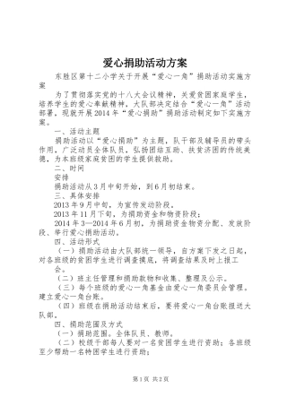 爱心捐助活动实施方案 