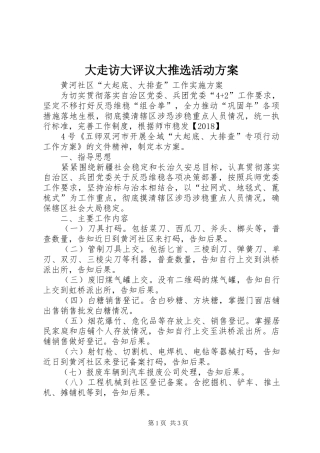 大走访大评议大推选活动实施方案 